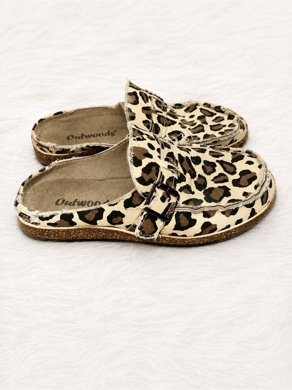 Outwoods Leopard Clog Mule Slides Women’s 6.5 Animal Print Boho Casual Comfort